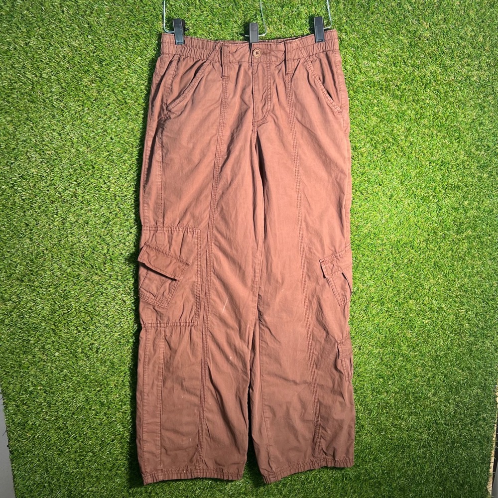 BDG Urban Outfitters Y2K Cargo Pants Brown Wide Leg Elastic Waist Small
